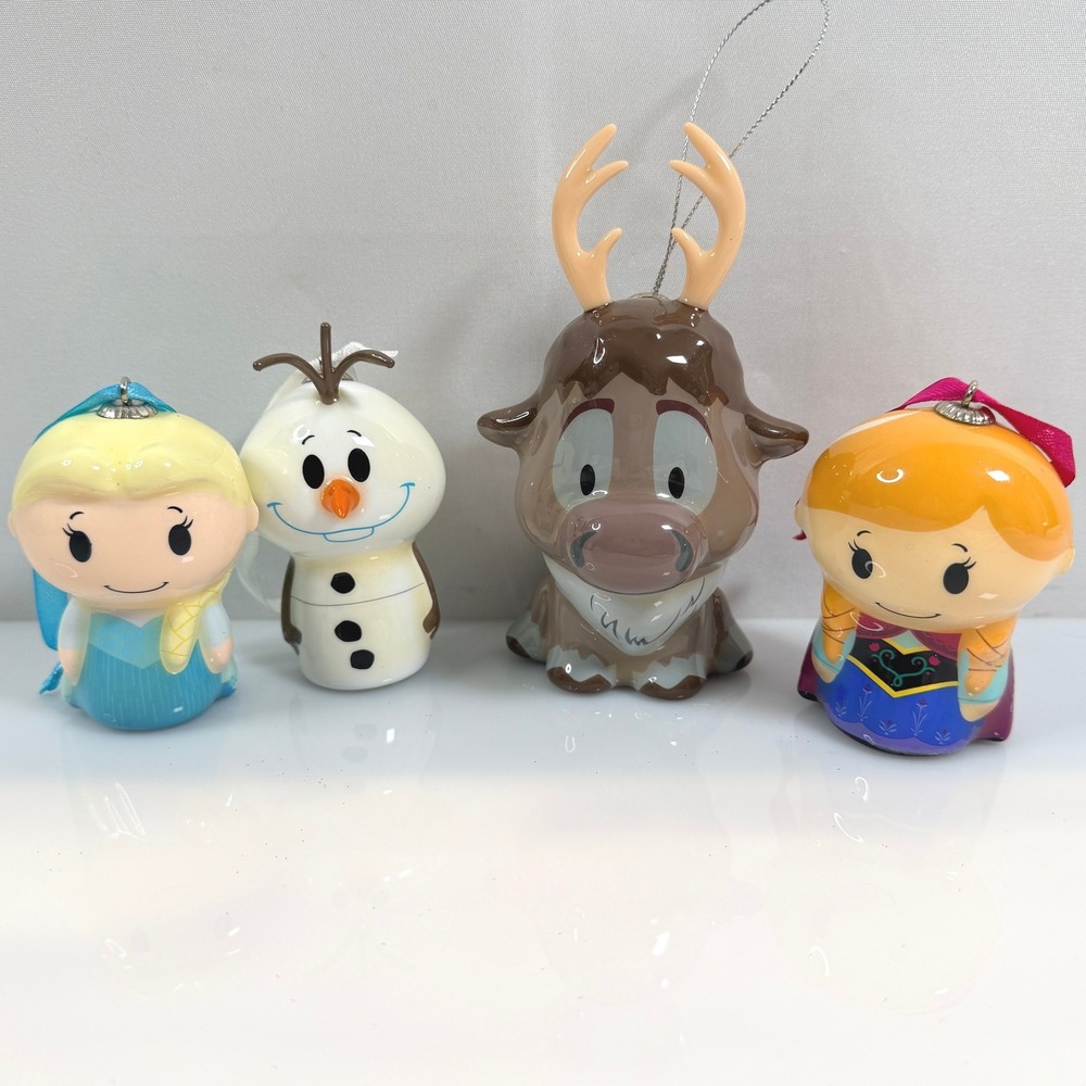 Hallmark Disney Frozen Decoupage Ornaments Set 4 Anna Elsa Olaf Sven